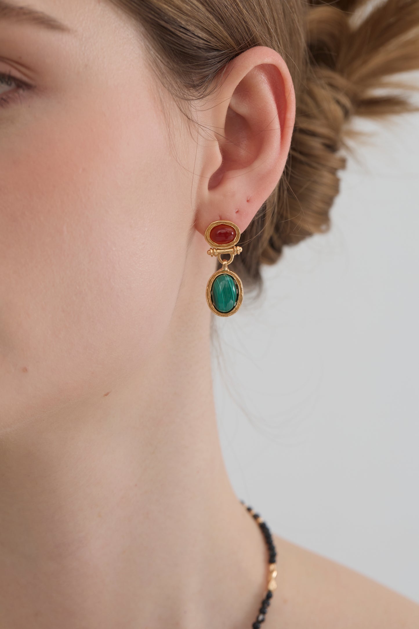 Boutique Malachite & Red Agate Earring