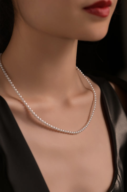 'Blue Glow' Tiny Pearl Necklace