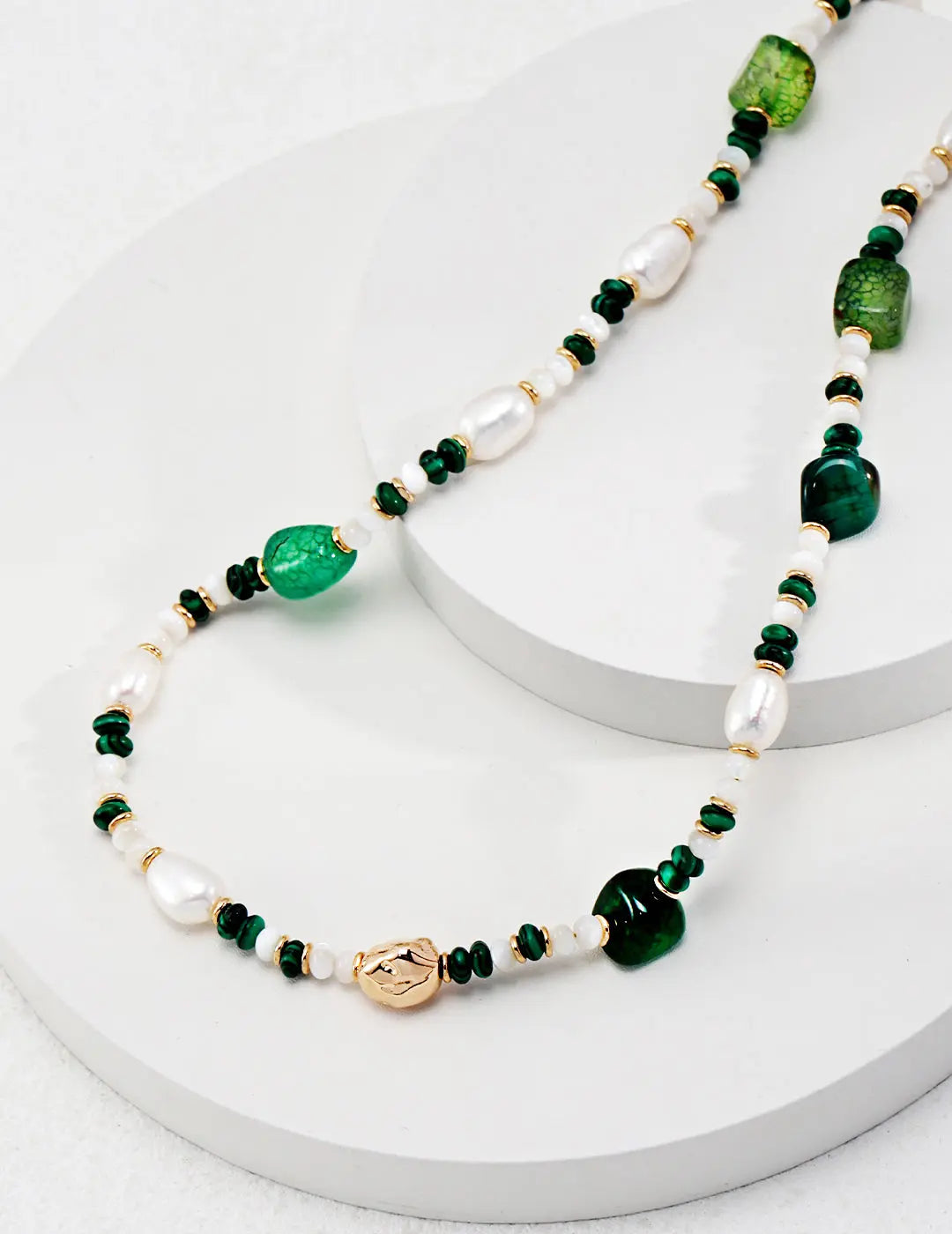 Green Agate&Malachite Necklace Synichoe