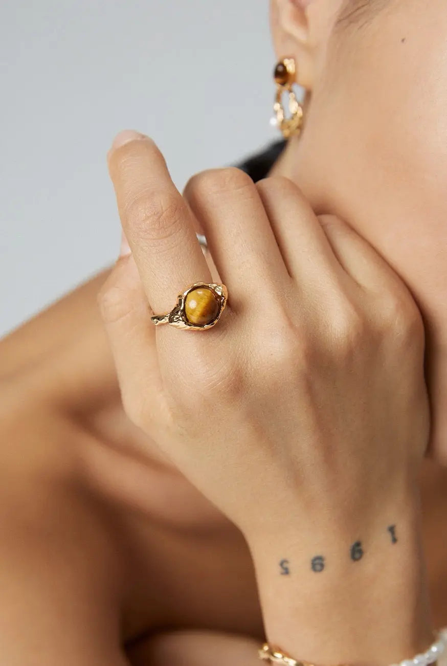 Sunset Tiger Eye Ring Synichoe