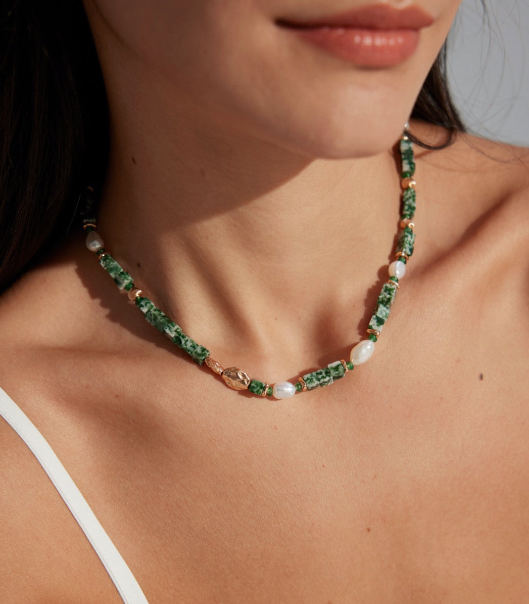 Green jade necklace