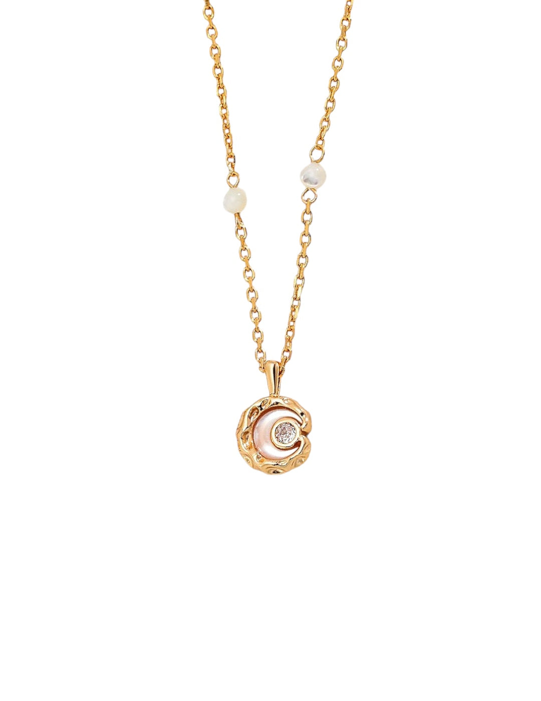 Silver Halo Mother-of-Pearl Necklace