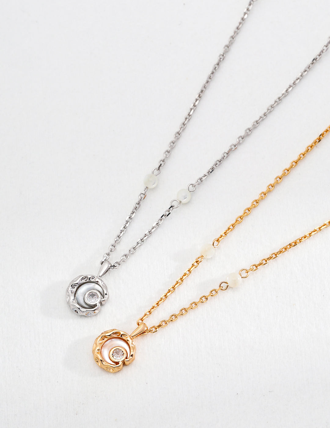 Silver Halo Mother-of-Pearl Necklace