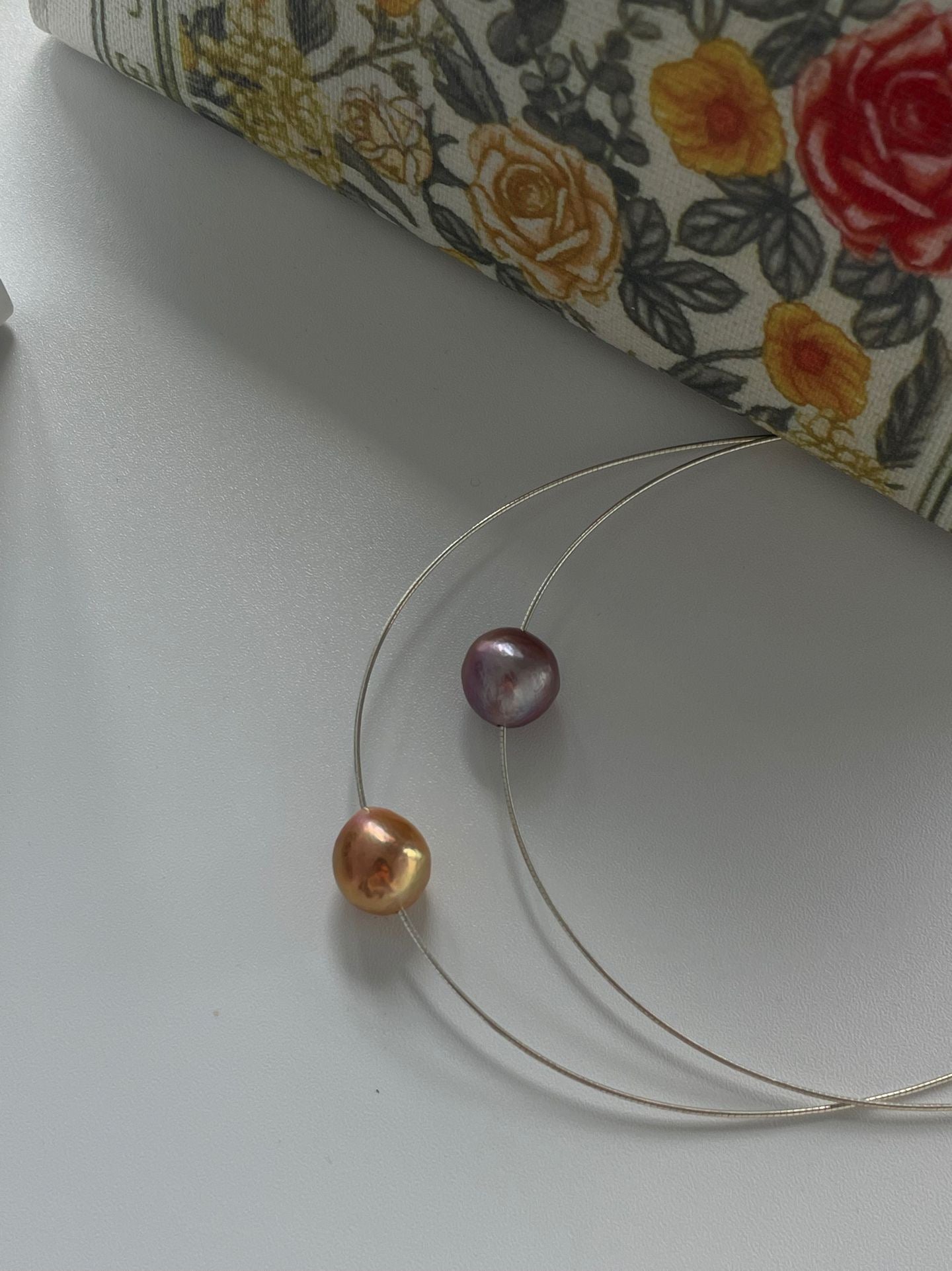 Purple/ Orange Edison Pearl Necklace