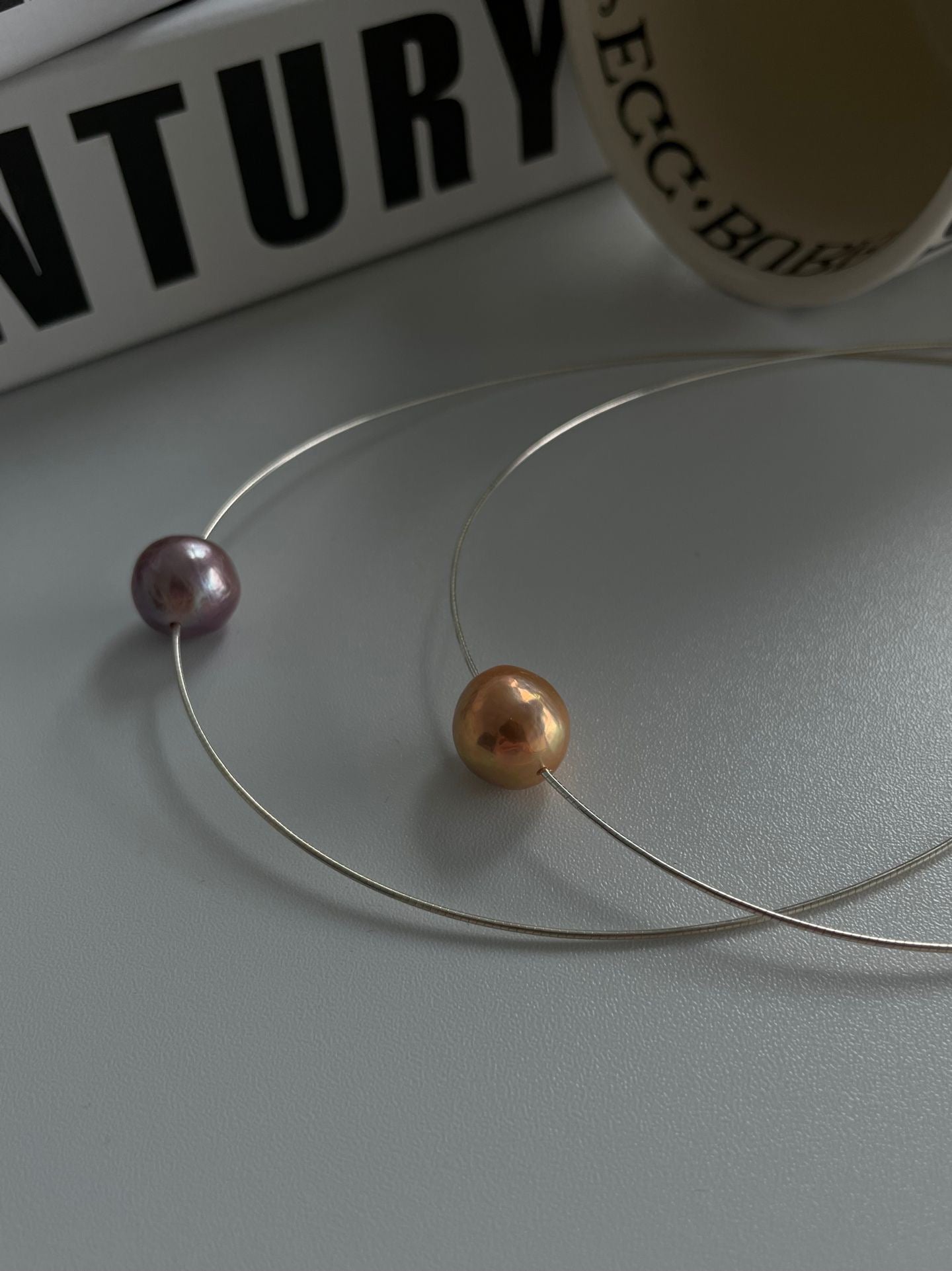 Purple/ Orange Edison Pearl Necklace