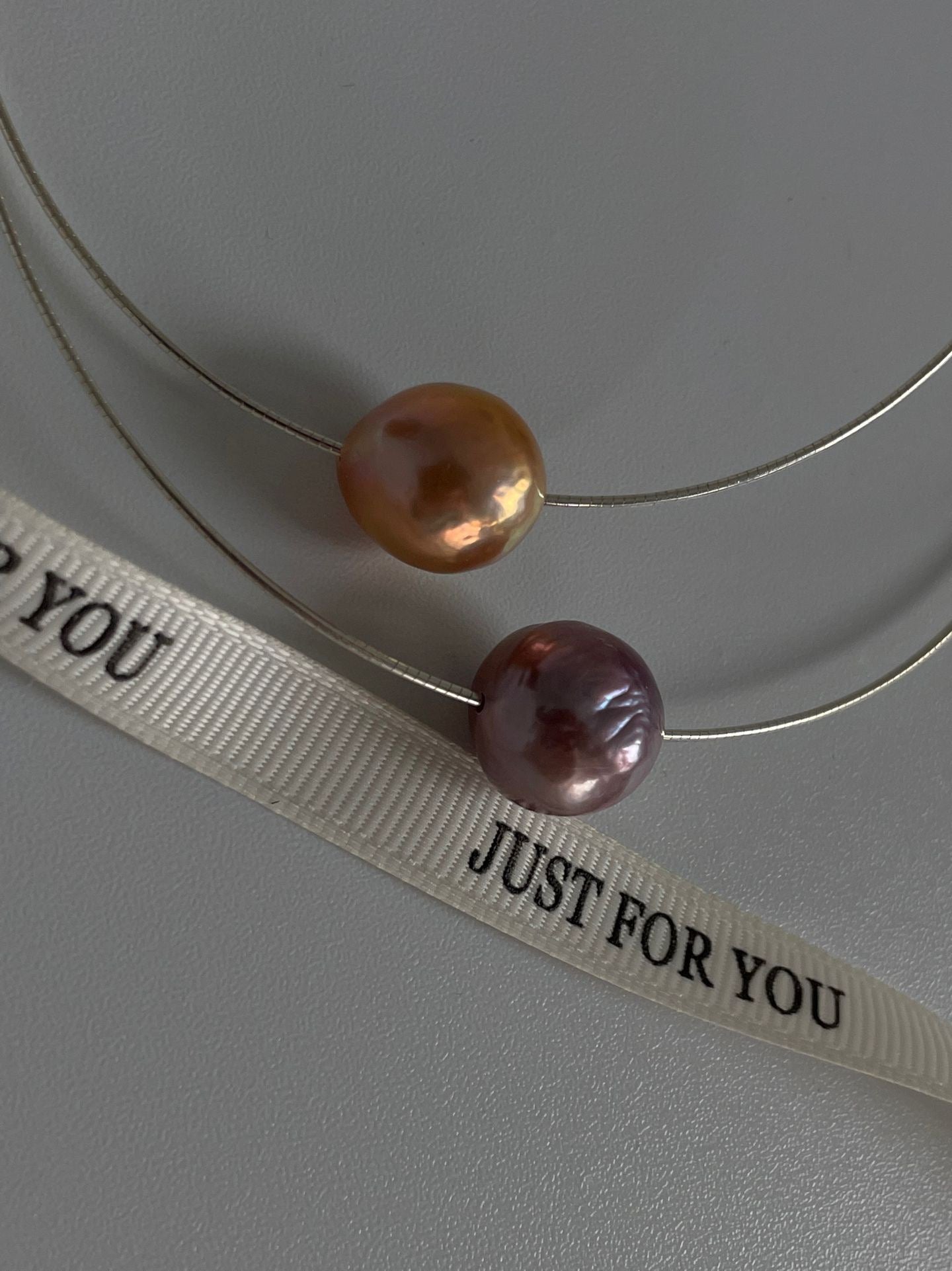 Purple/ Orange Edison Pearl Necklace