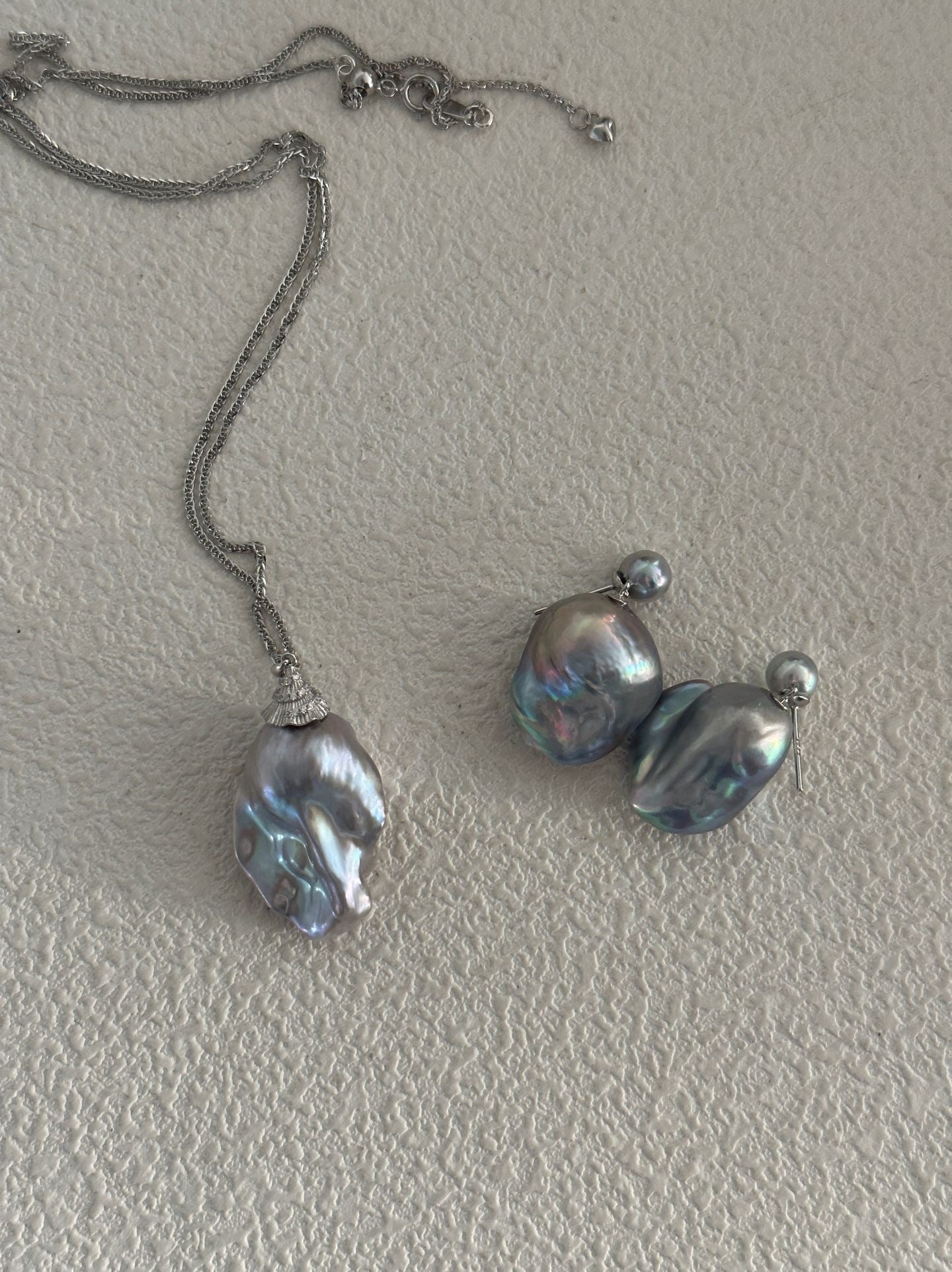 Grey Sea Makutama Baroque Pearl Earrings