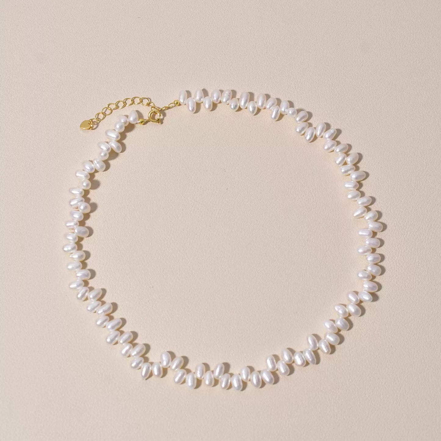 Double Flower Spike Pearl Necklace