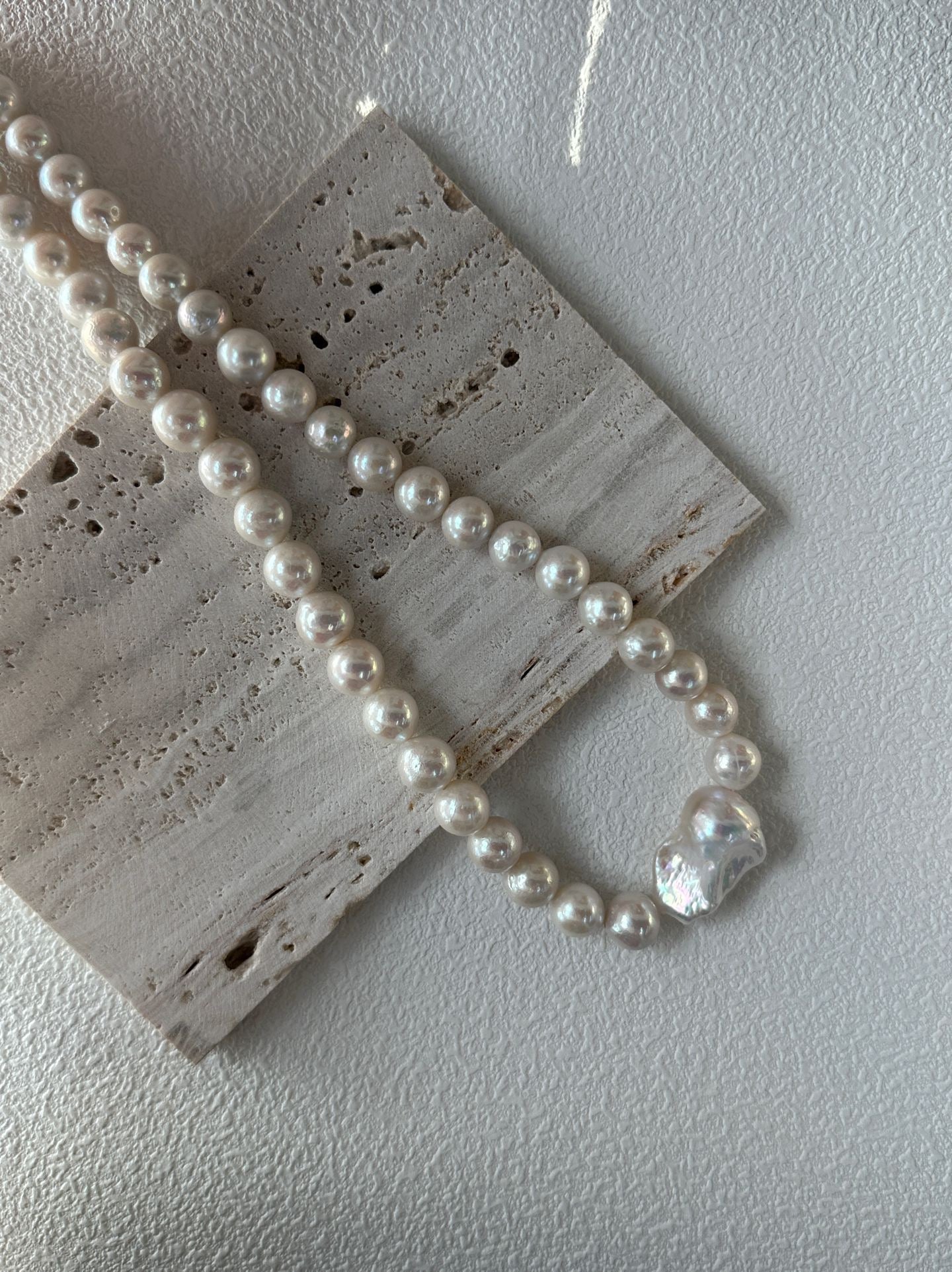 Natural Creamy Angel Pearl Necklace
