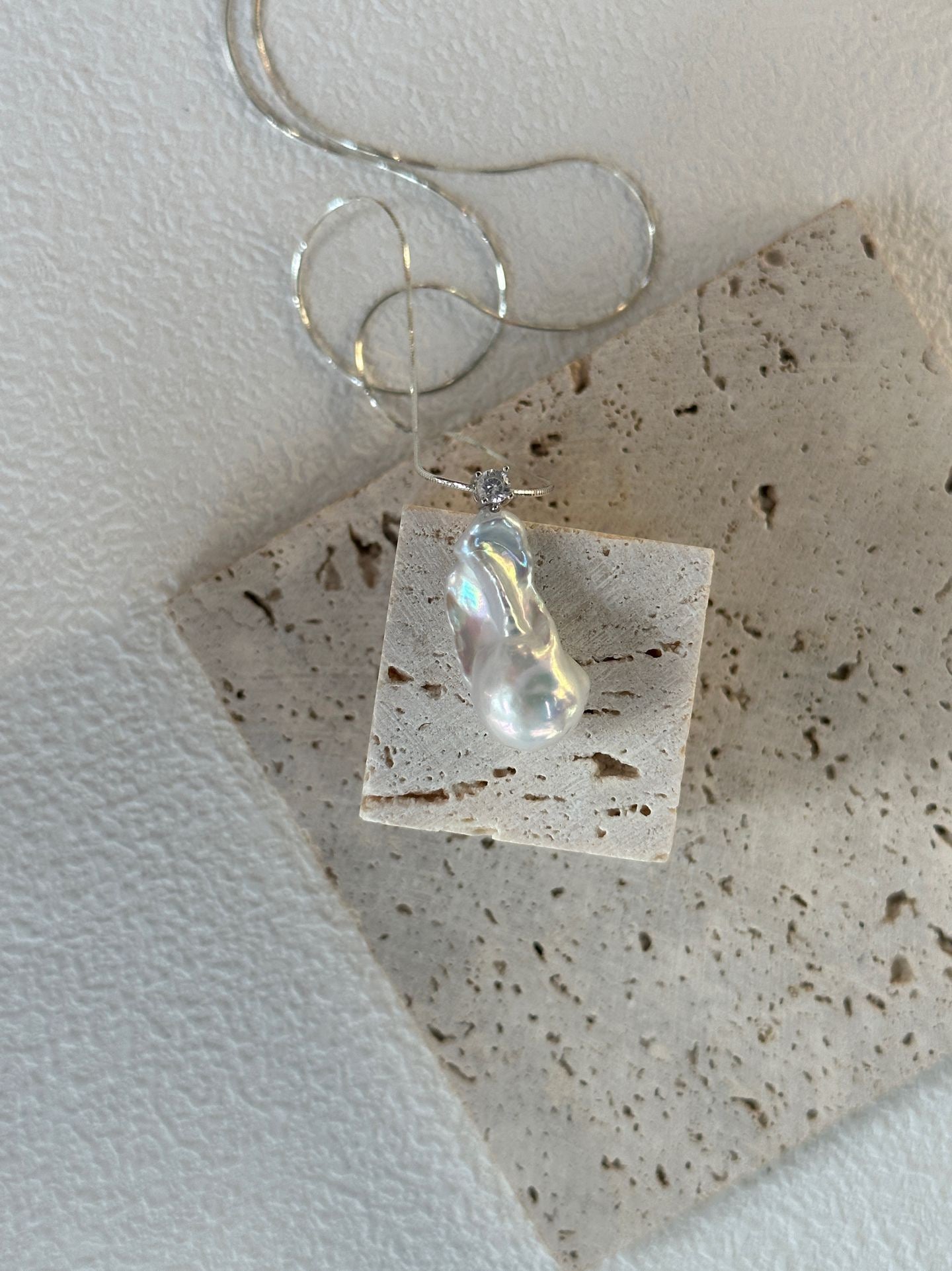 Princess Diana Silver Baroque Pendant