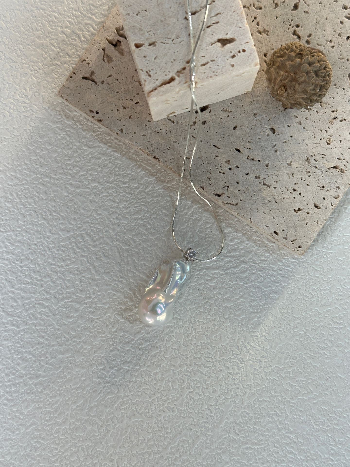 Princess Diana Silver Baroque Pendant