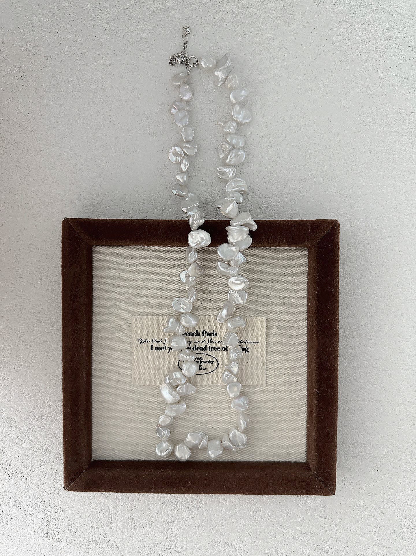 Lunar Debris Ice Flower Keshi Pearl Necklace