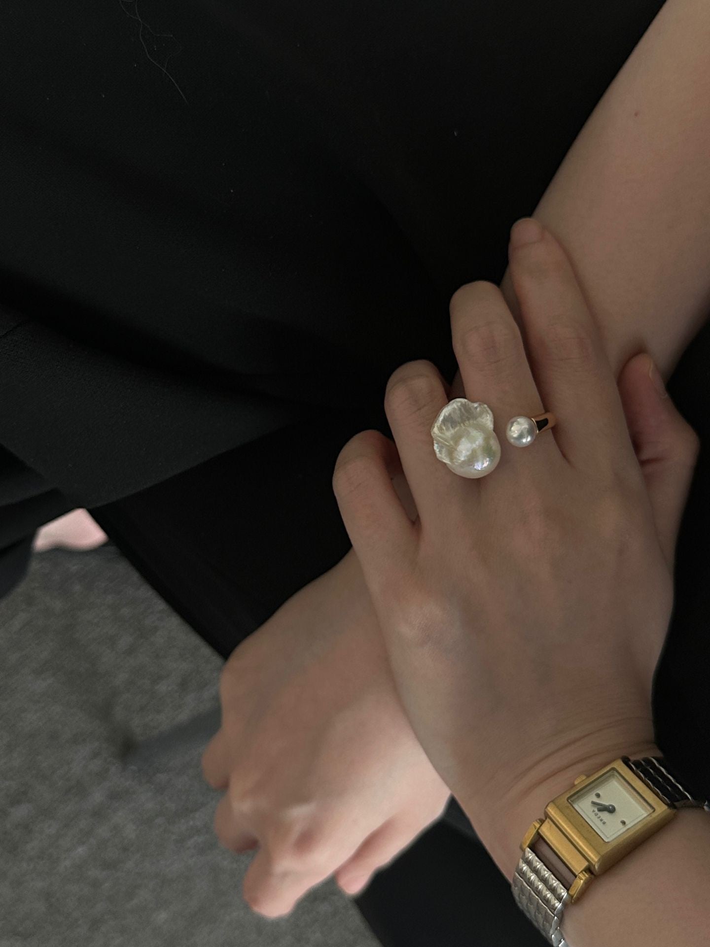 Dumpling Baroque Pearl Ring