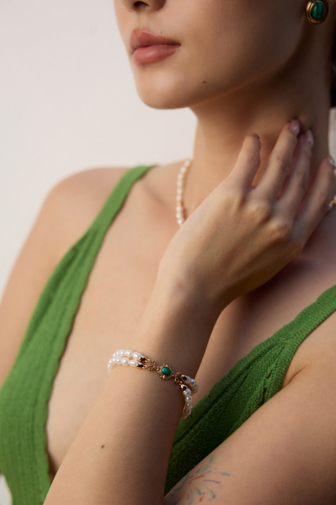 Palace Malachite Pearl Bracelet