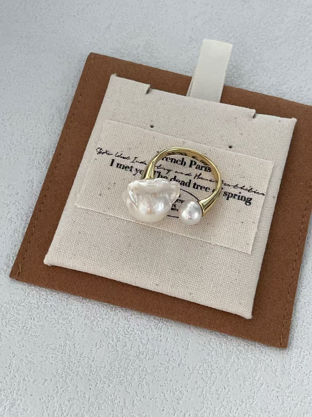 Dumpling Baroque Pearl Ring