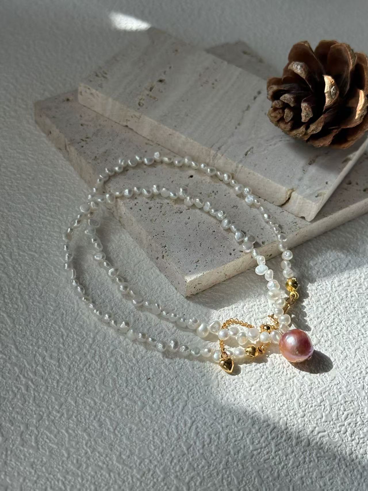 Pink Lace Necklace