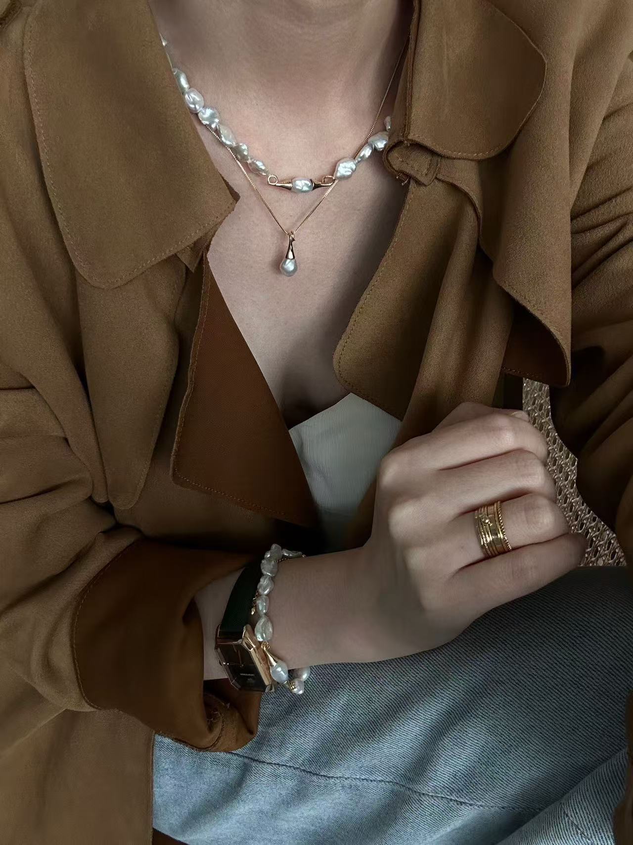 Bluebeard Pearl Bracelet&Necklace Set