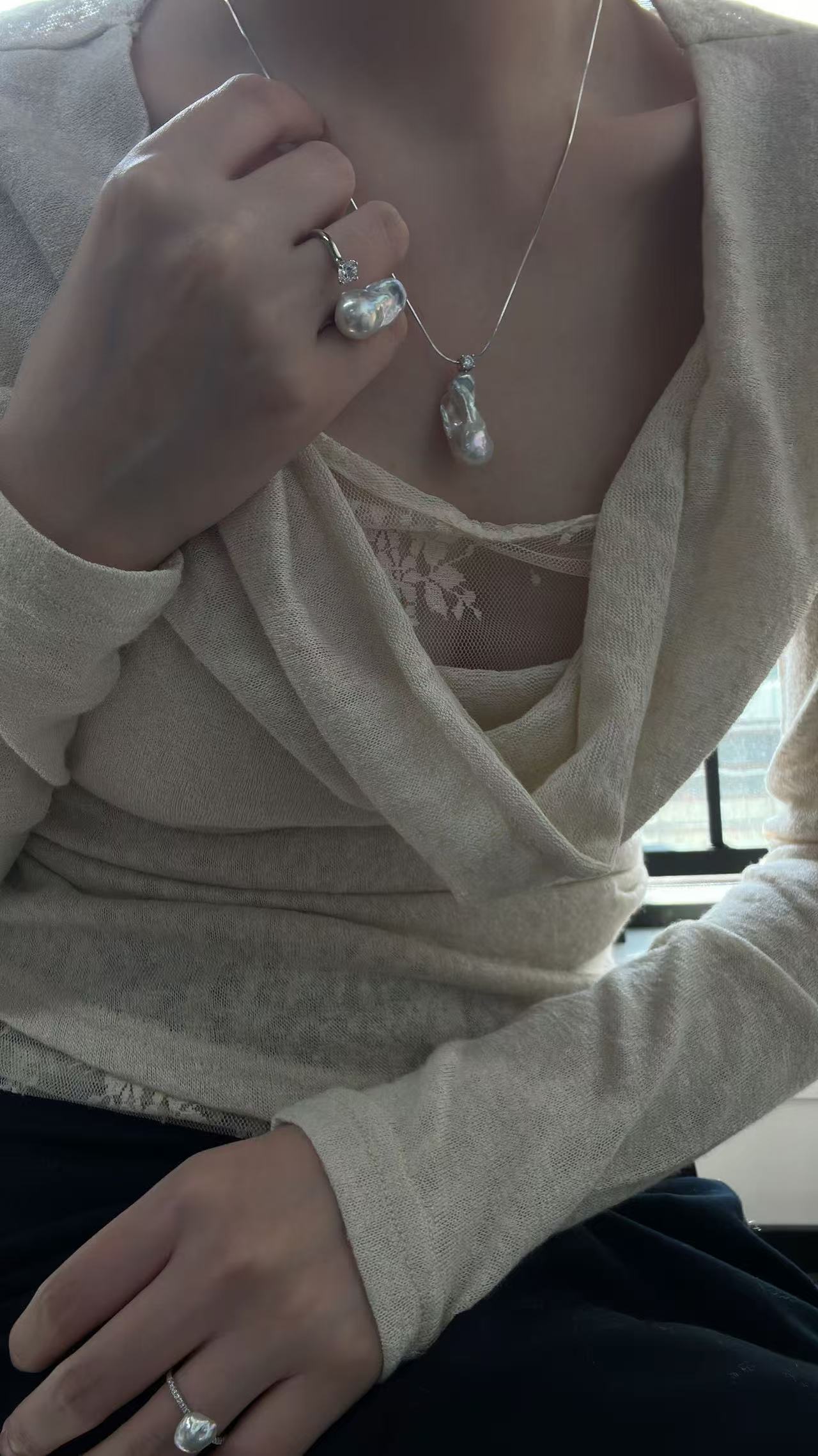 Princess Diana Silver Baroque Pendant