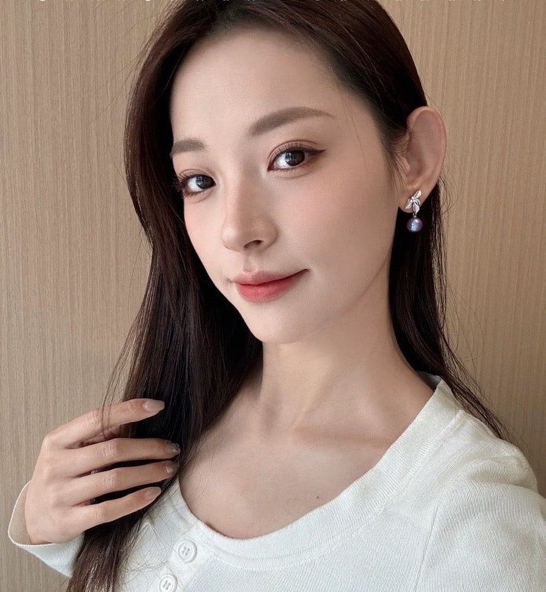 ‘’ Floral Words‘’ Iris purple Edison Earrings
