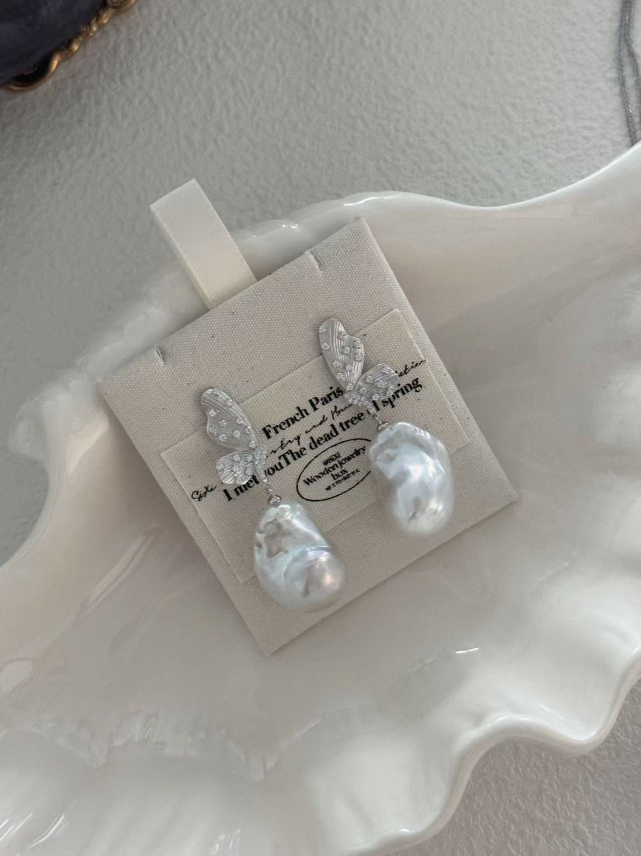 Butterfly Glitter Baroque Earrings