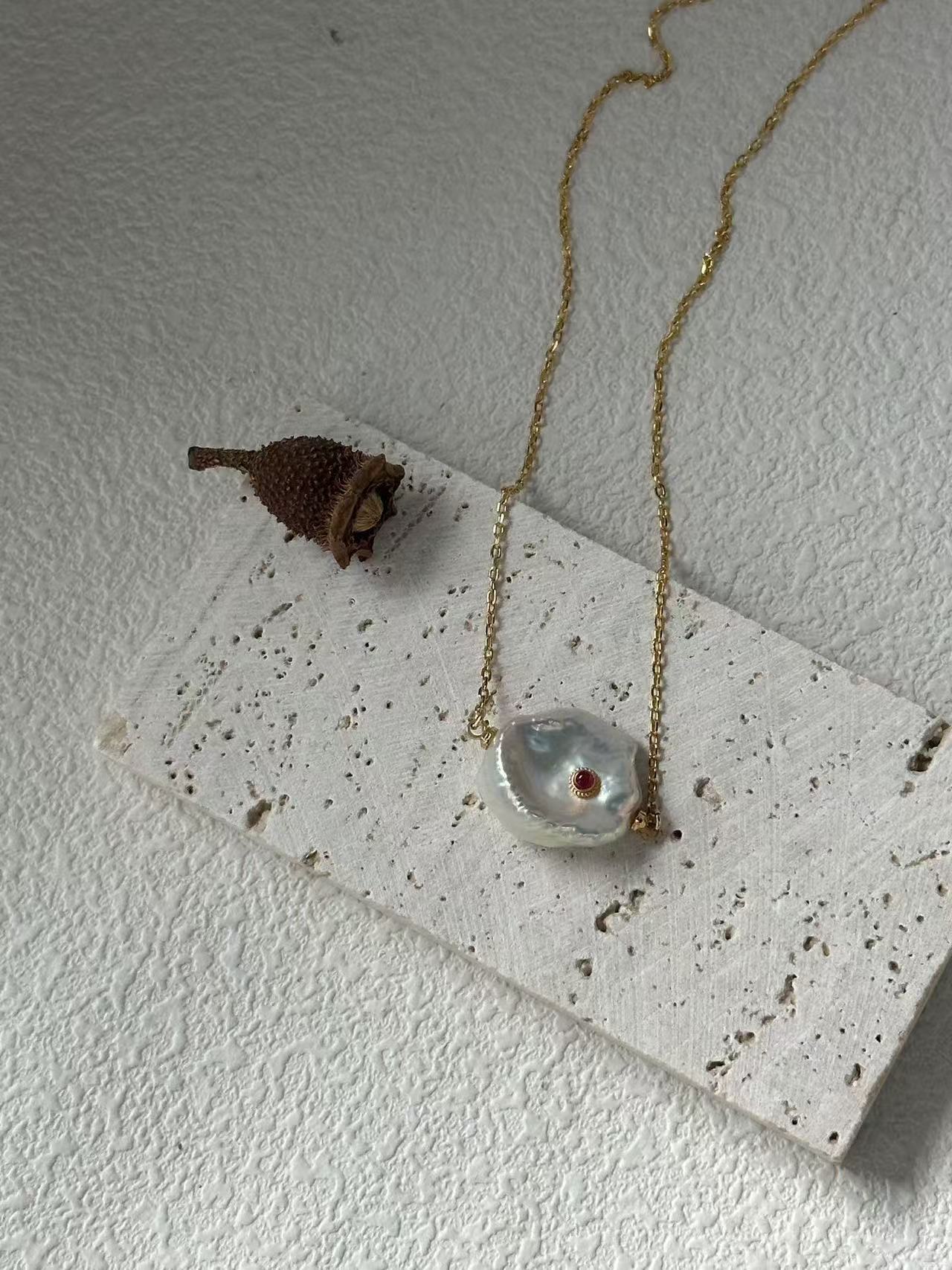 Ruby Cloud Baroque Necklace