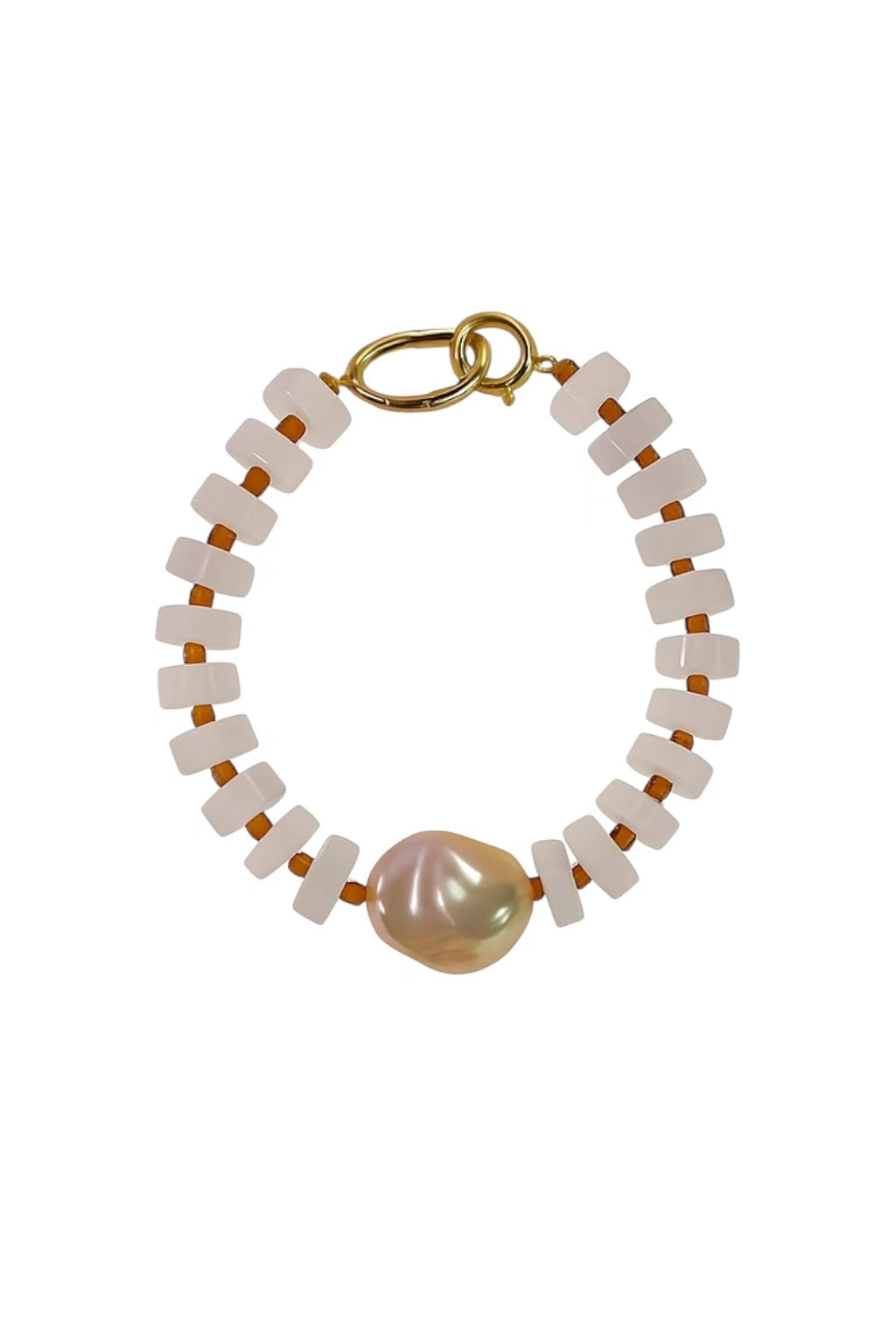 Jelly Pink Crystal Dazzling Baroque Bracelet