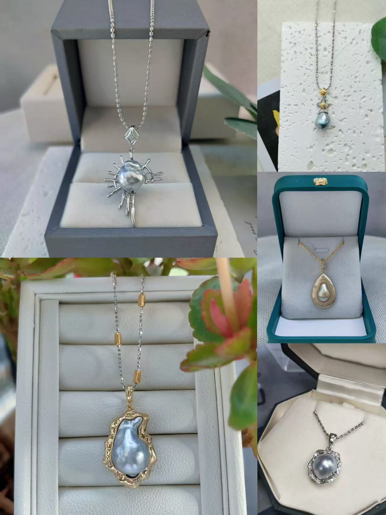'Frozen' Collection Blue Australia White, keshi Collection Pearl Series