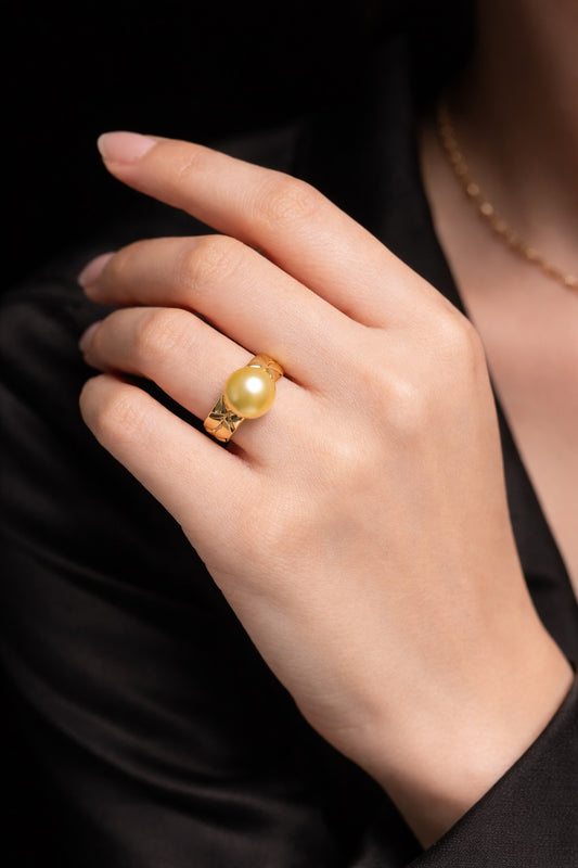 'Golden Age' South Sea Saltwater Gold Pearl Ring