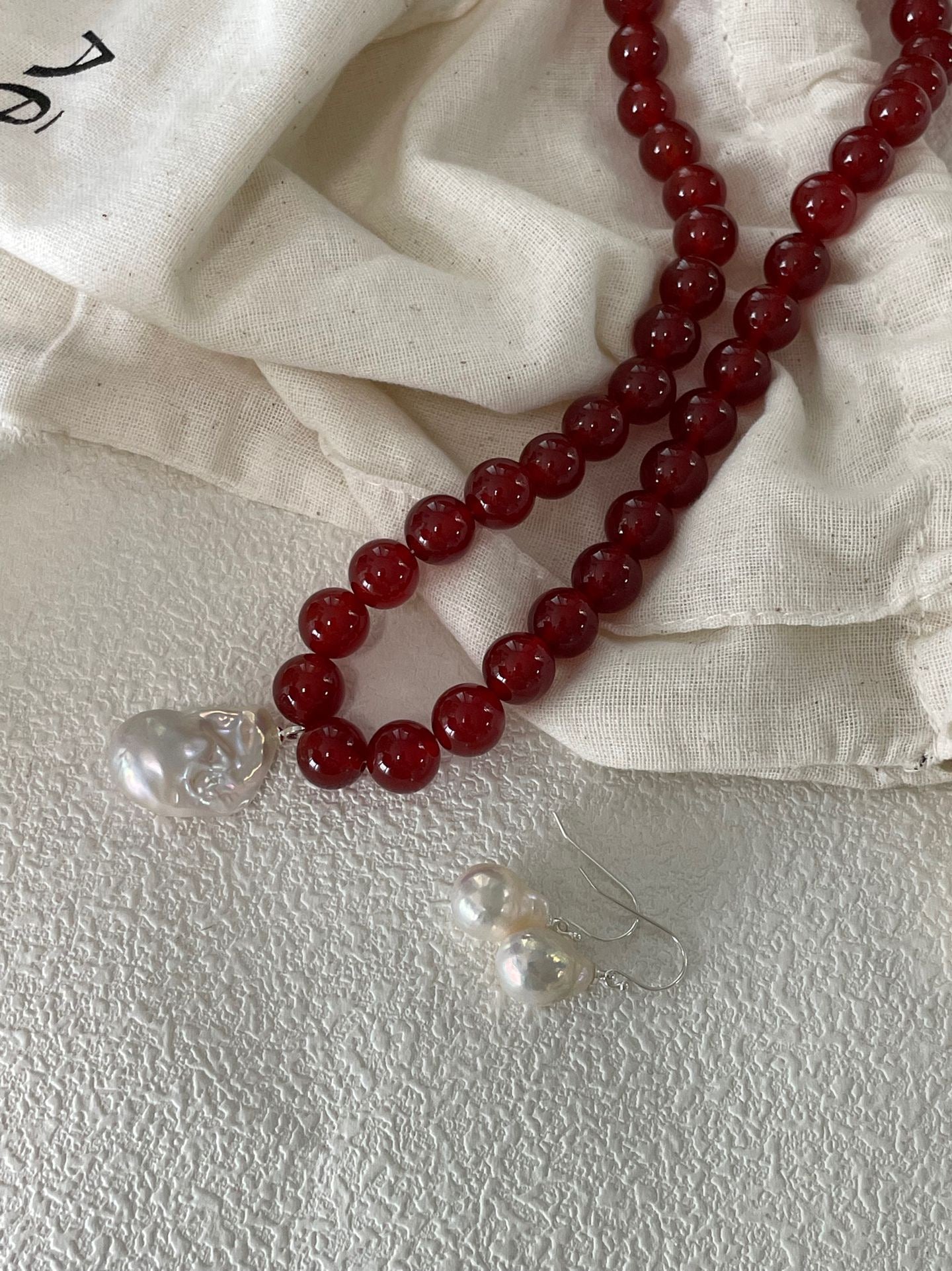 Red Agate Baroque Necklace