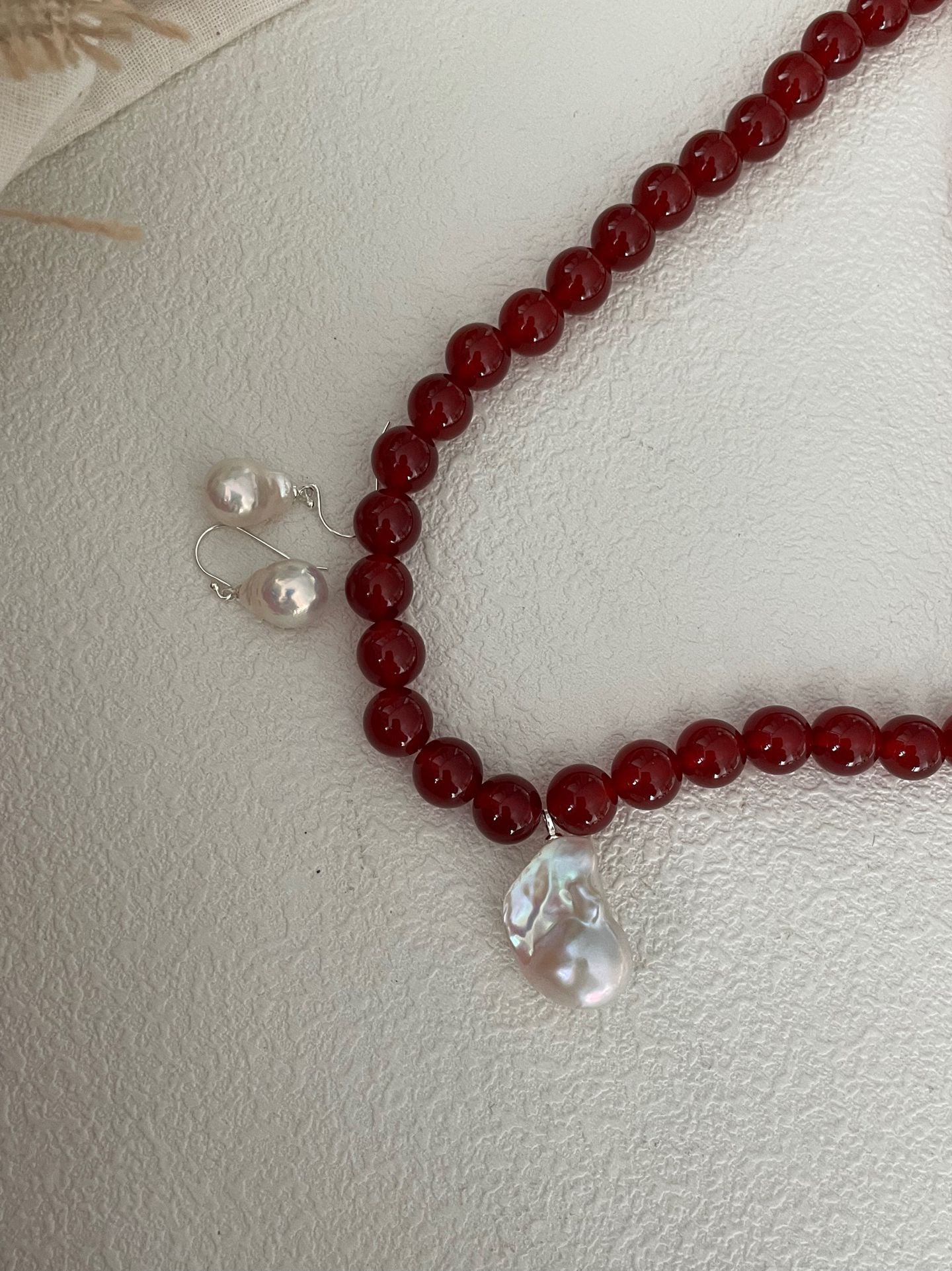Red Agate Baroque Necklace
