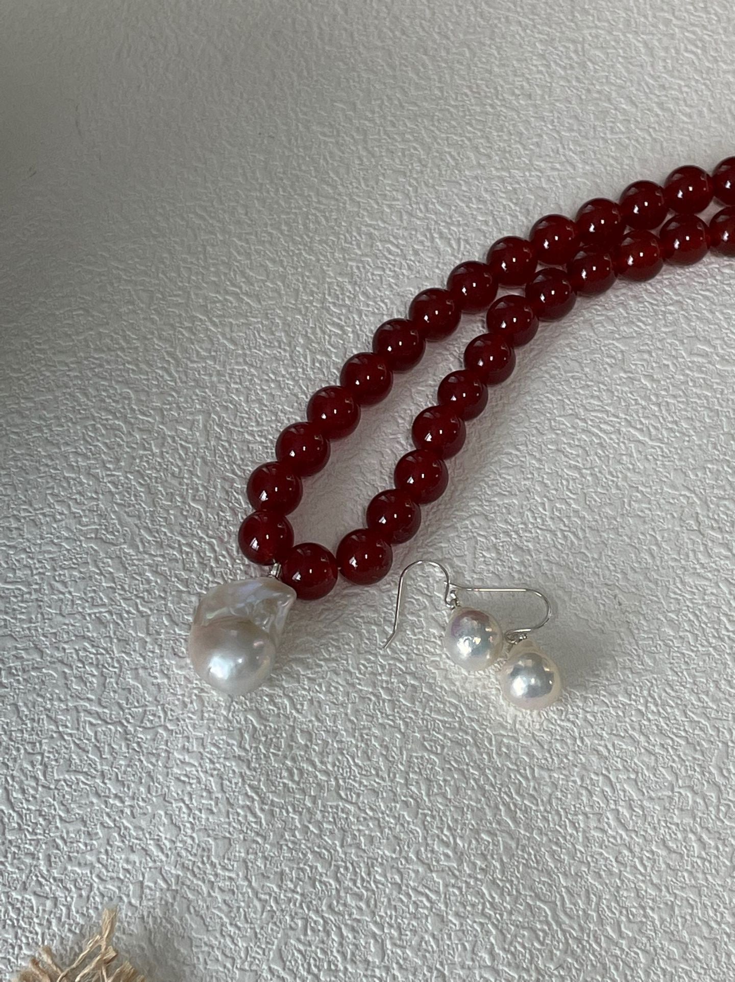 Red Agate Baroque Necklace