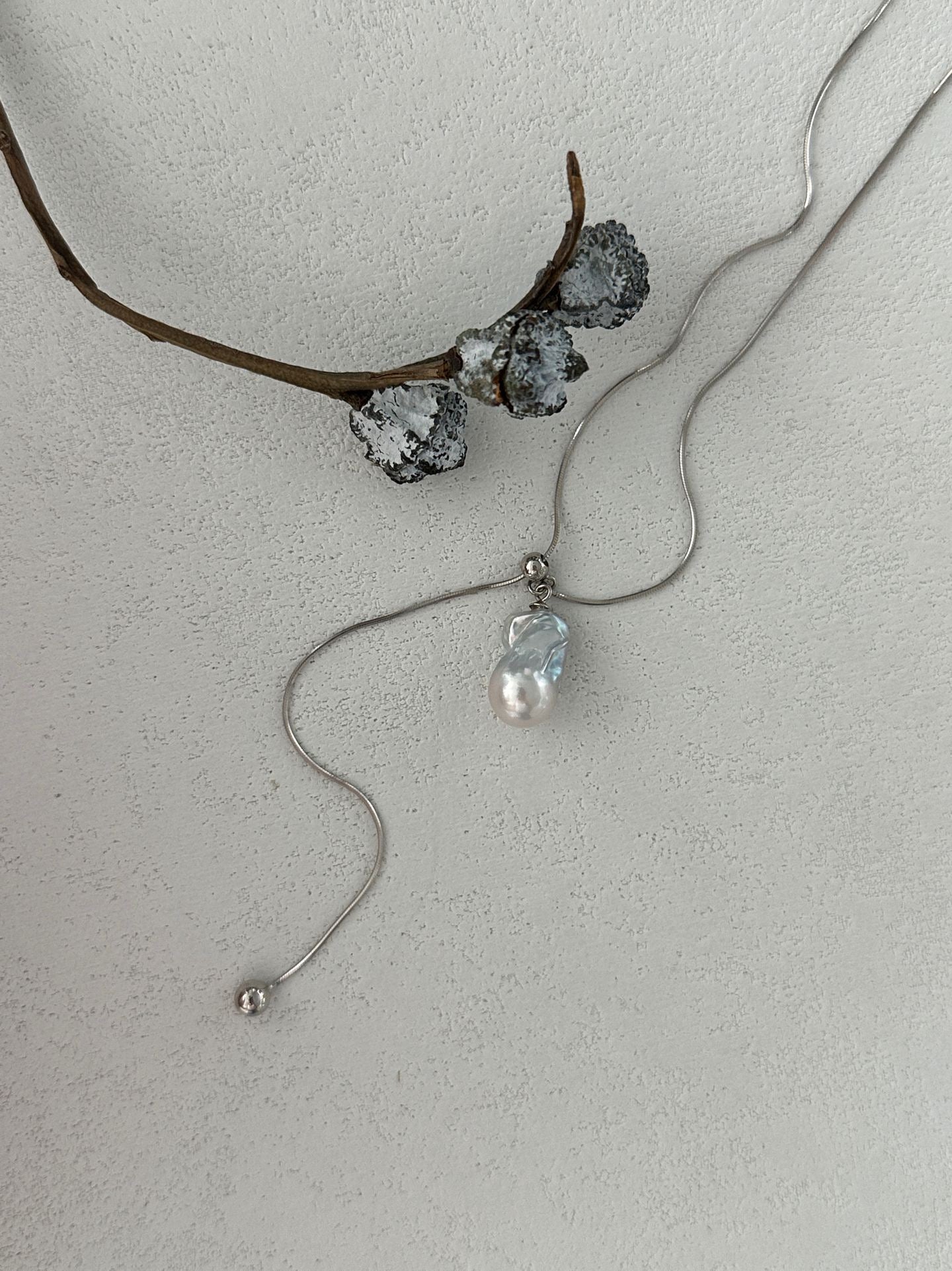 Baroque Silver Wire Pendant