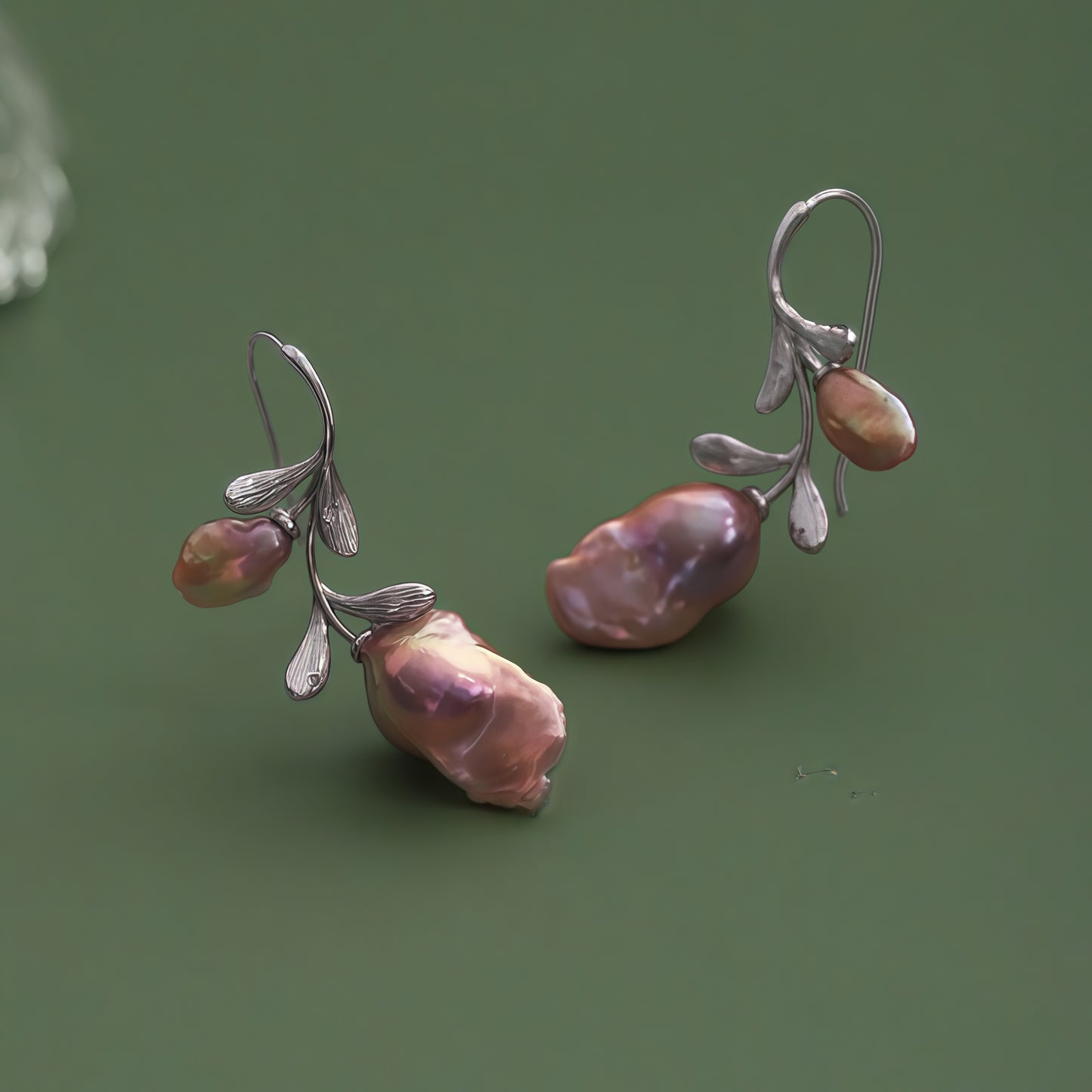 ‘Roses and Sunsets’ Design Large Nucleus Baroque Art Earrings