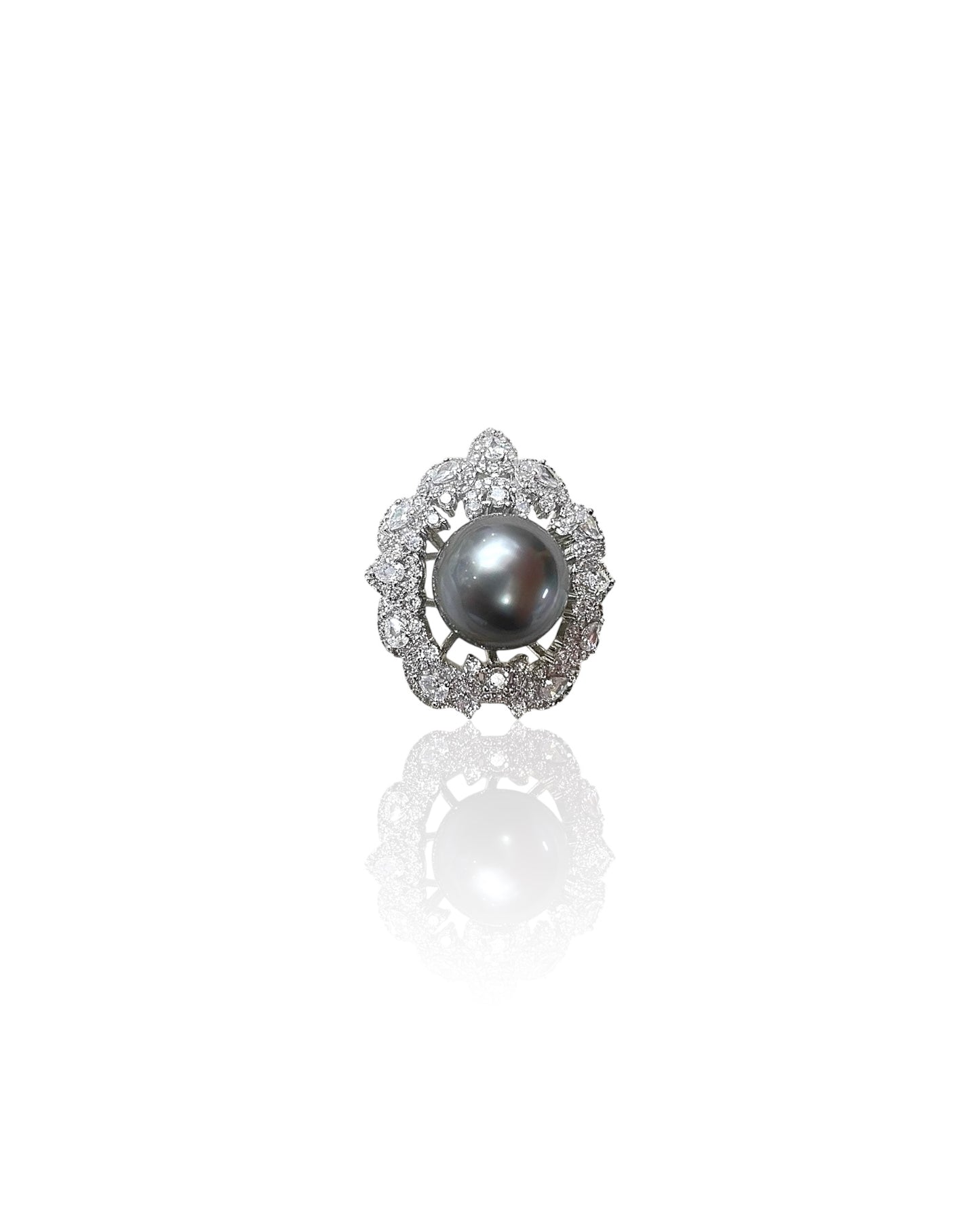 Lace Floral Tahiti Pearl Ring