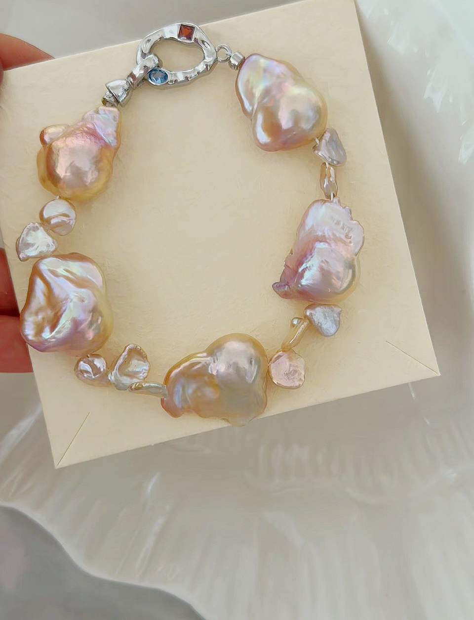 ‘Rose Garden’ Pink Baroque Bracelet