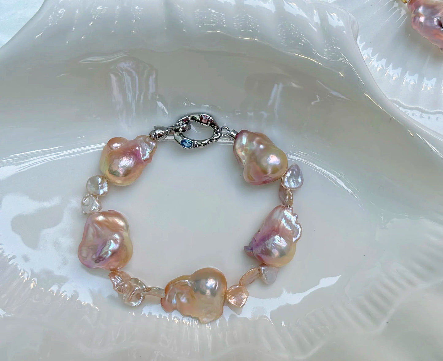 ‘Rose Garden’ Pink Baroque Bracelet