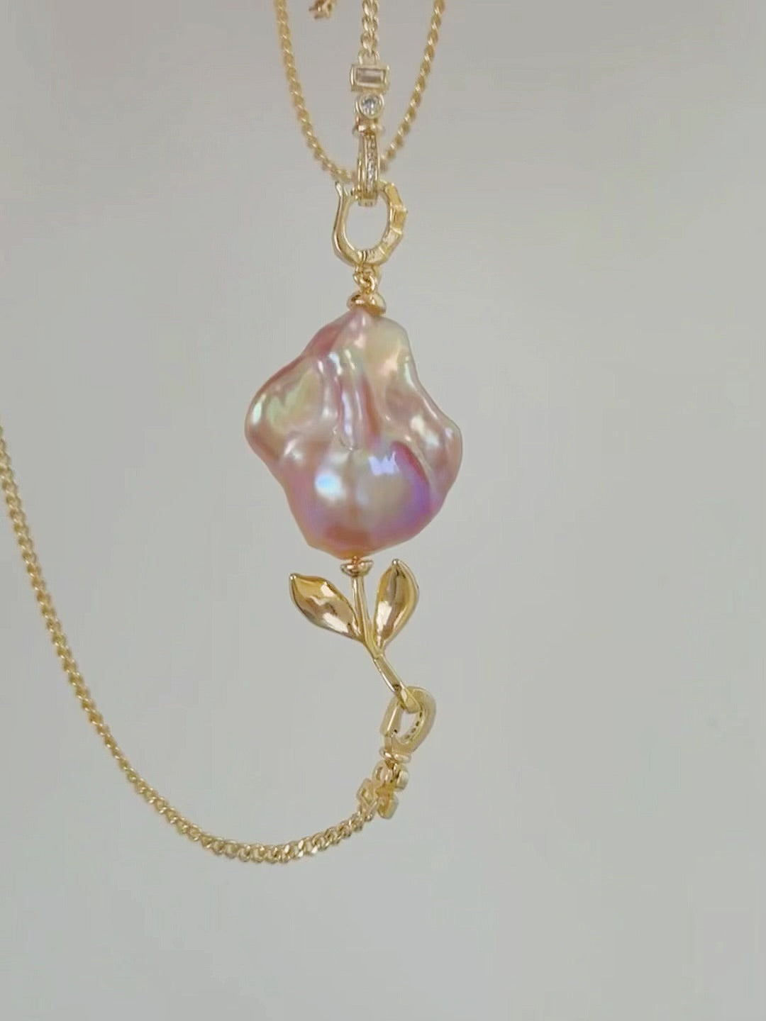 ‘Rose Garden’ Golden Dual-Use Baroque Necklace
