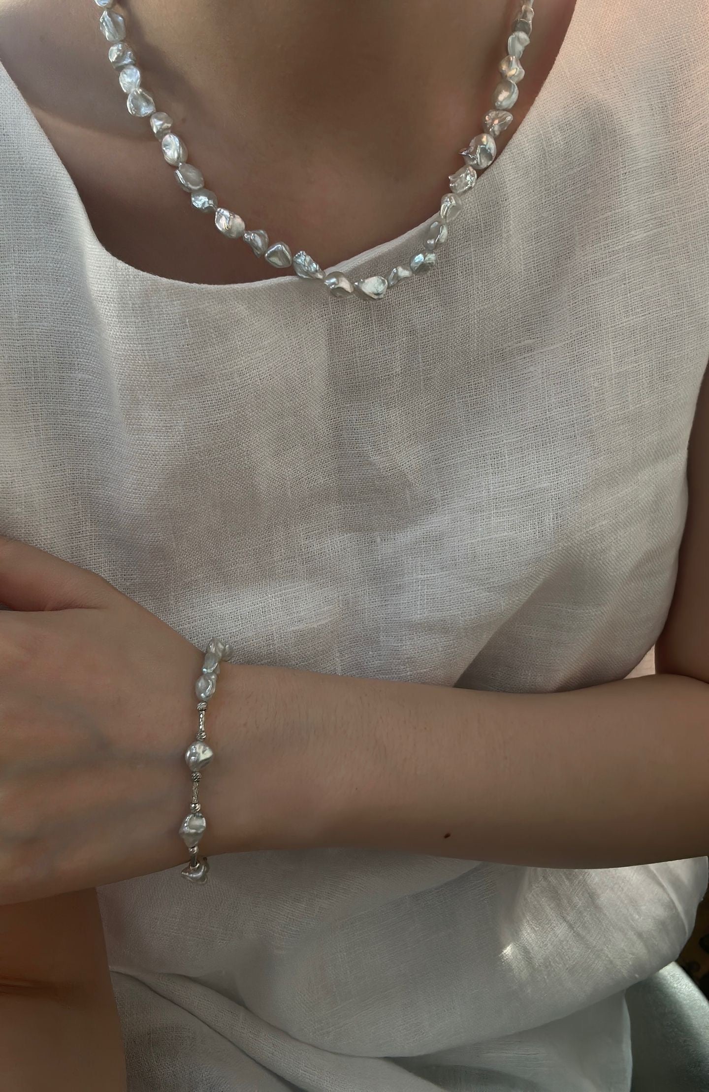 Blue Blood Keshi Pearl Necklace – Baroque Jewelry | Moon Fragment