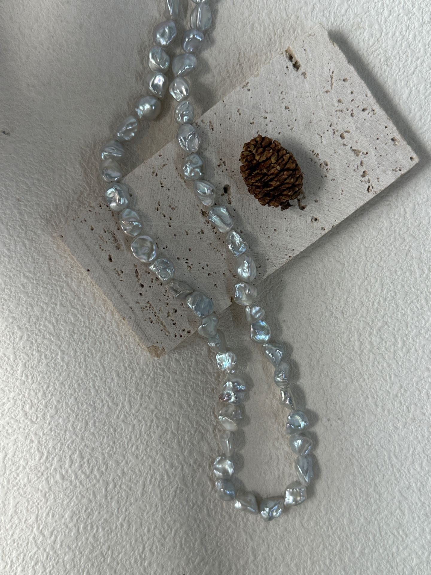 Blue Blood Keshi Pearl Necklace – Baroque Jewelry | Moon Fragment
