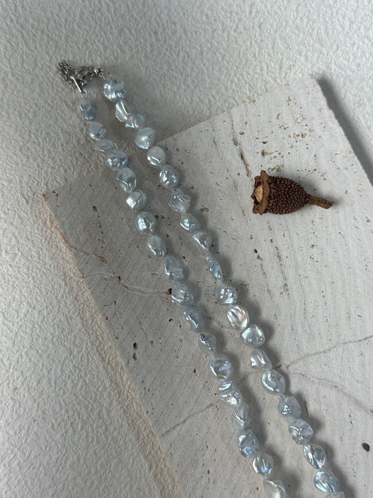 Blue Blood Keshi Pearl Necklace – Baroque Jewelry | Moon Fragment