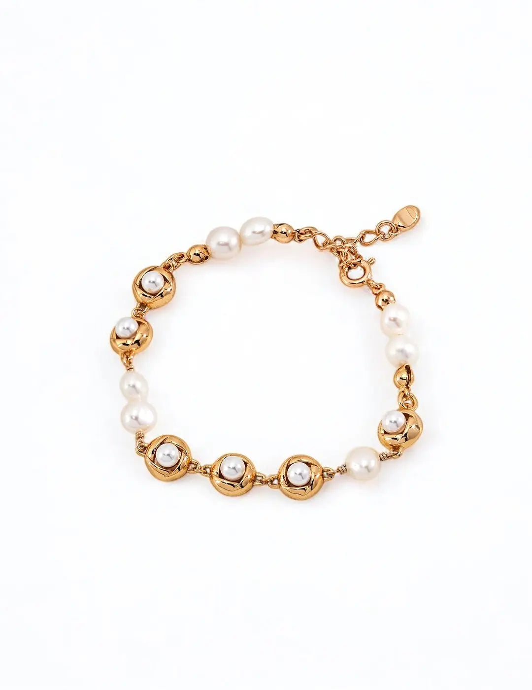 Round silver & Natural pearls Bracelet My Store
