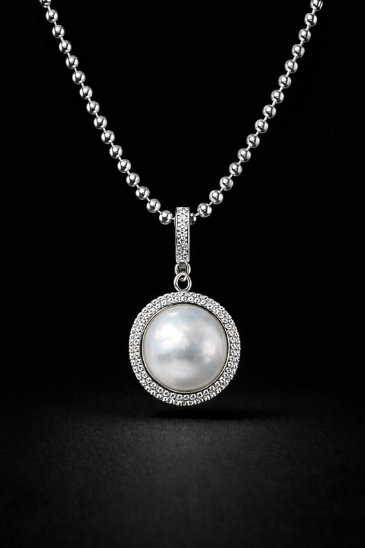 “Touch” Seawater Australian-White Baroque Pearl Featured Pendant Collection
