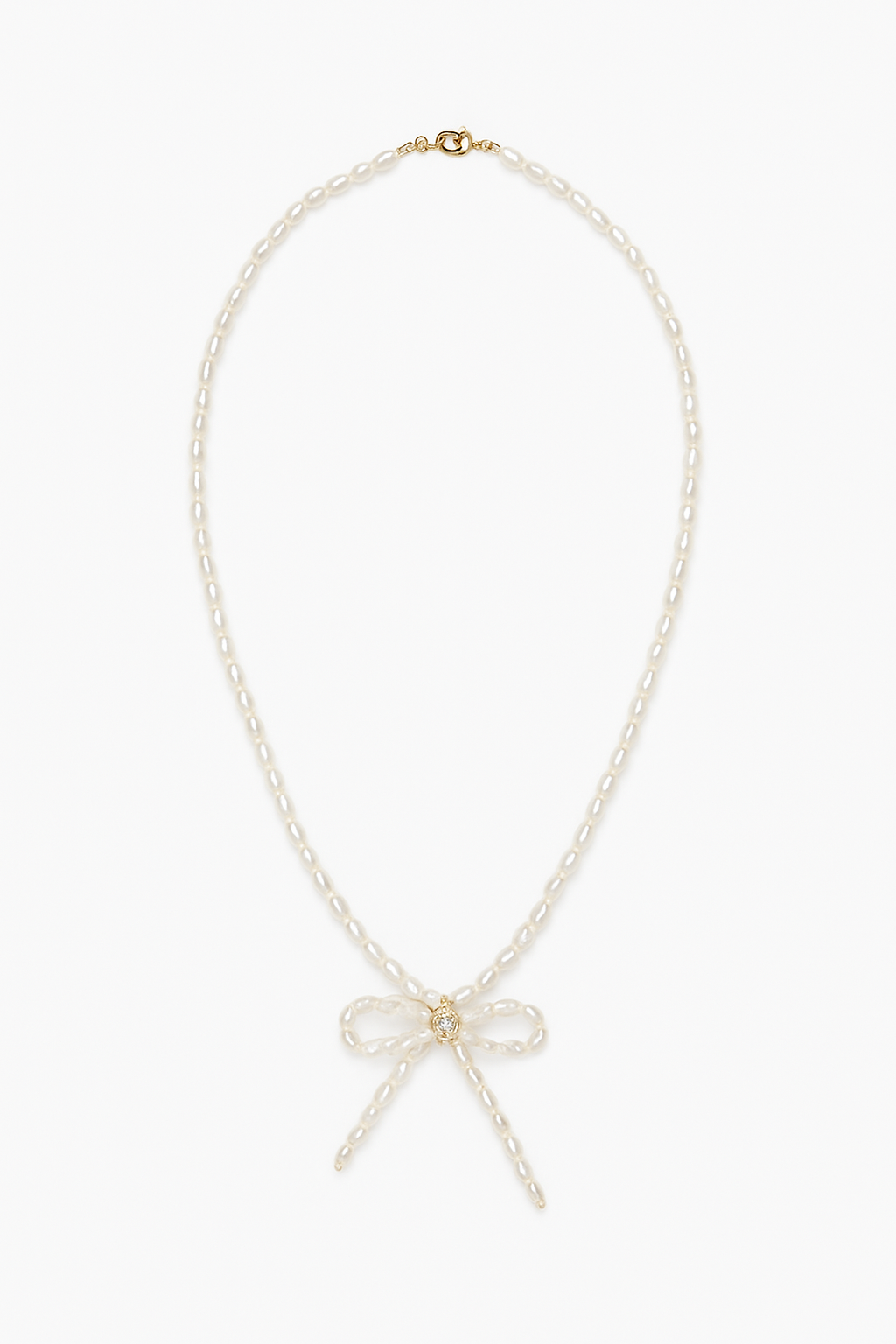 Butterfly Knot Grain Pearl Choker