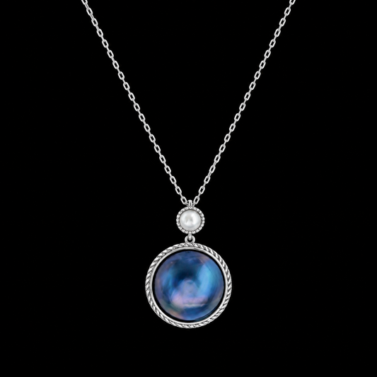 Clearance Special|Starry Sky Blue Mabe Pearl Pendant
