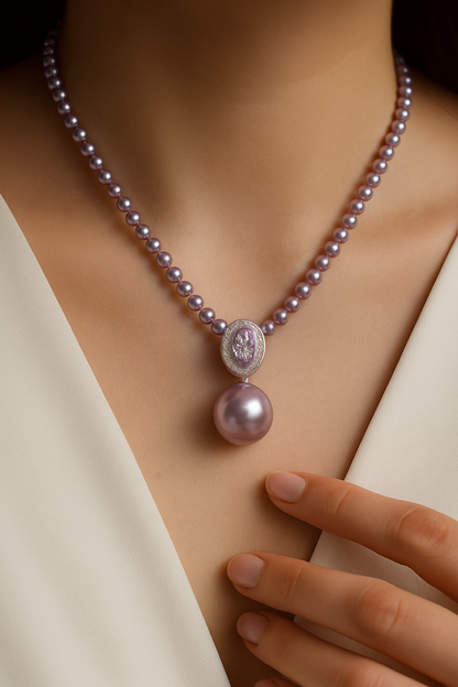‘Song of the Sirens’ pink freshwater pearl necklace set
