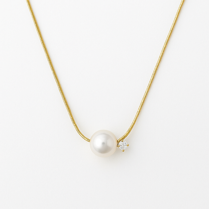 Seawater Round Pearl Diamond Necklace
