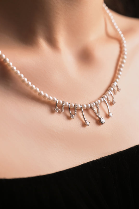 "Starry Sky" Tiny Freshwater Pearl Necklace