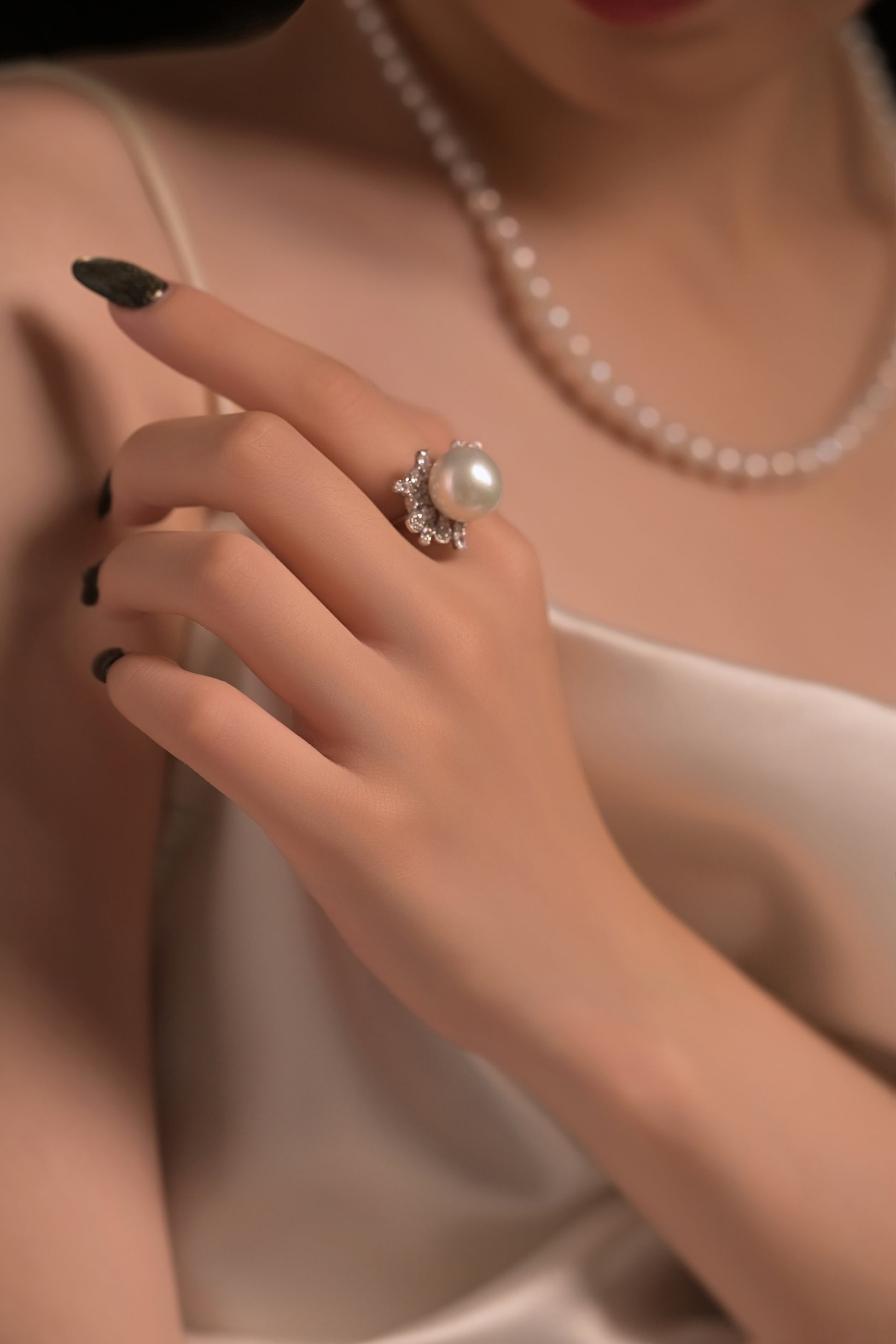 "Fireworks" Crystal Freshwater Pearl Ring