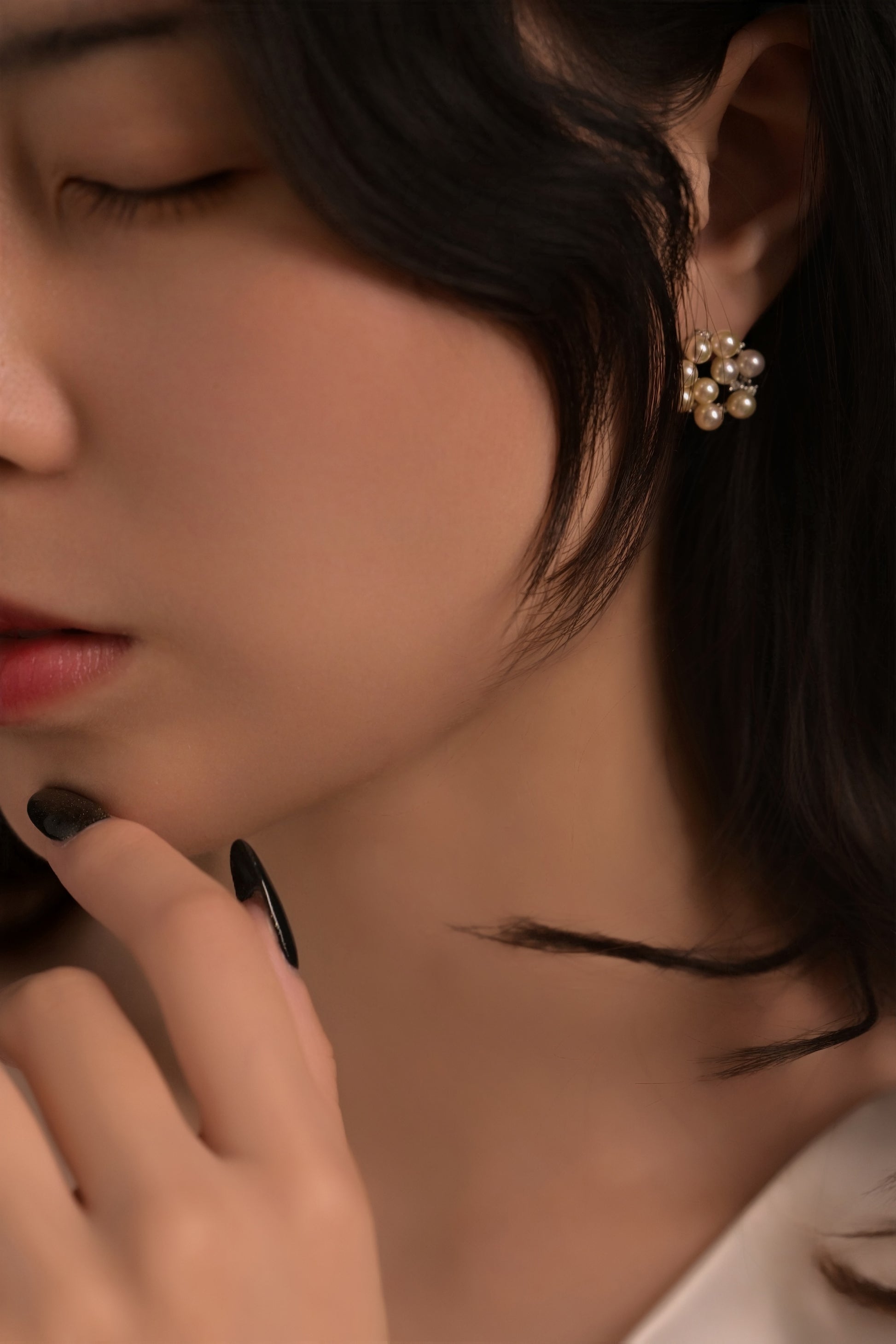 "Feather" Akoya Floral Pearl Stud Earrings