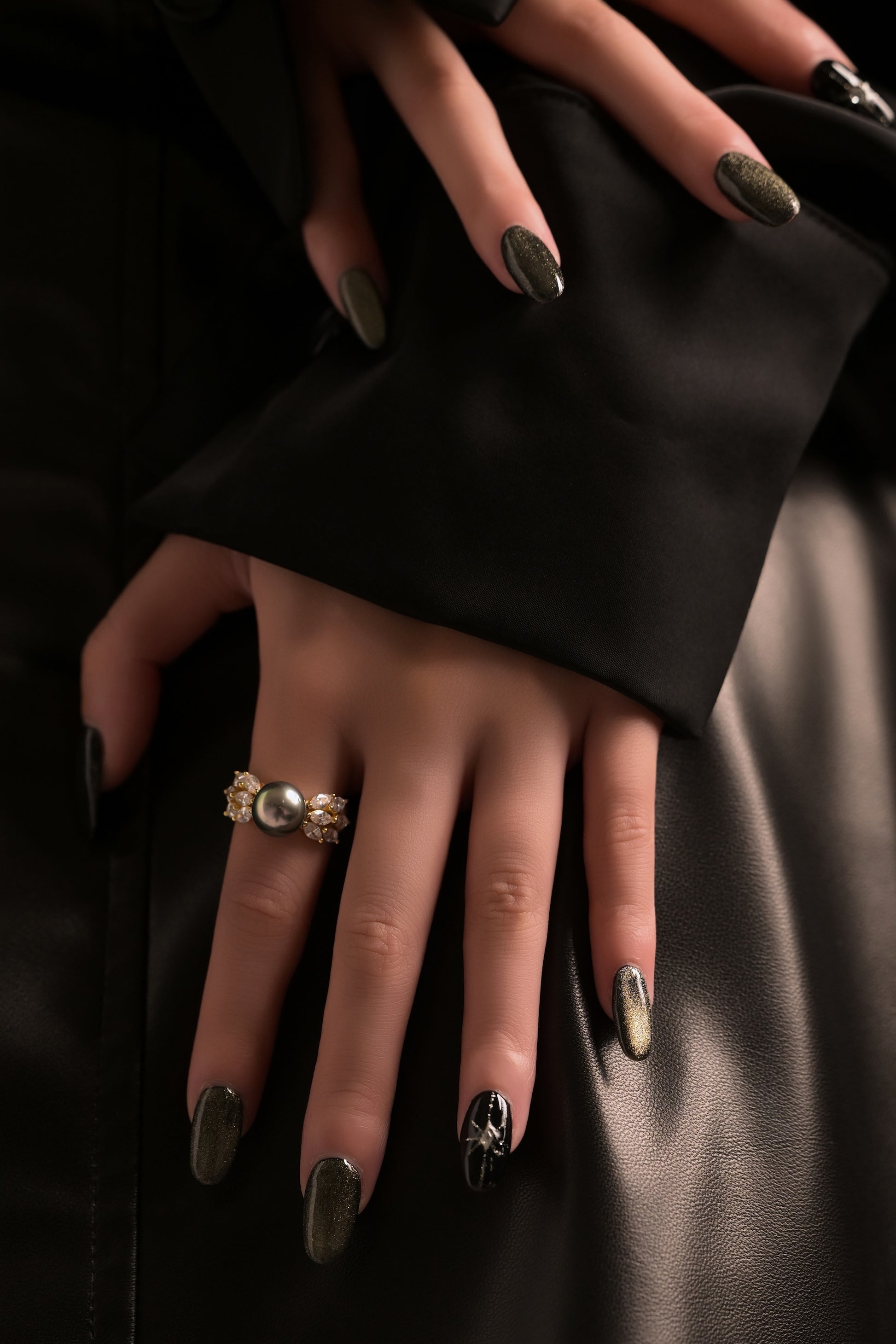 "Black Butterfly" Tahitian Pearl Ring